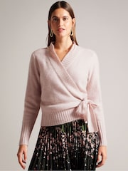 Ted Baker Pink Elliian Wrap Cardigan - Image 1 of 7