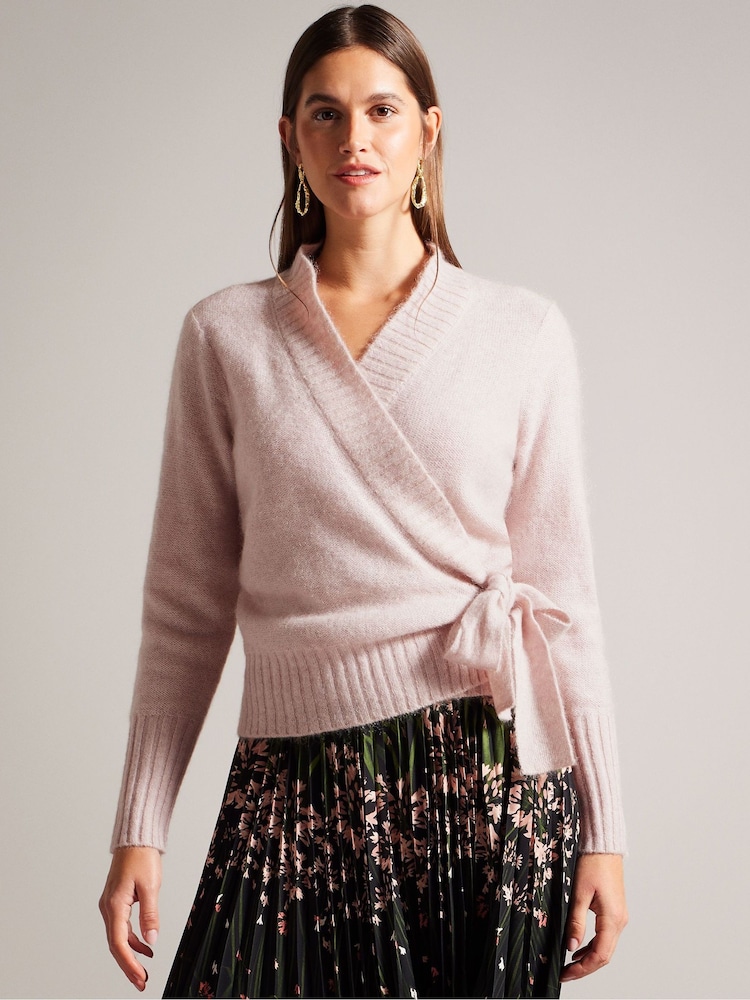 Ted Baker Pink Elliian Wrap Cardigan - Image 1 of 7