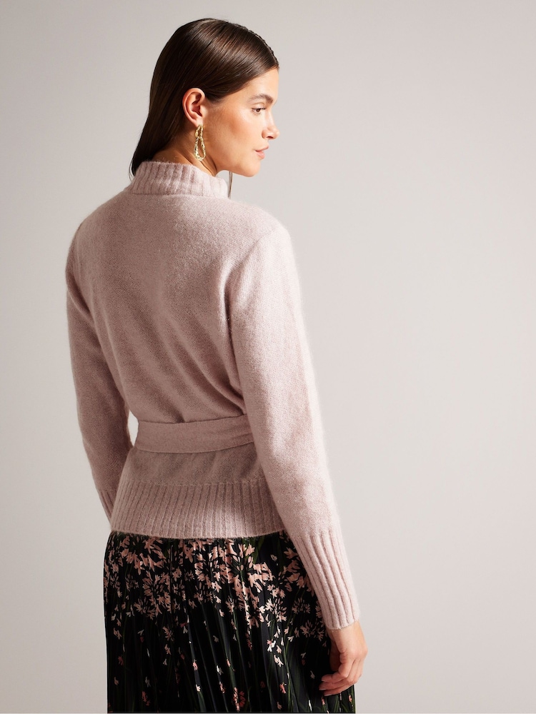 Ted Baker Pink Elliian Wrap Cardigan - Image 2 of 7 Ted Baker Pink Elliian Wrap Cardigan - Image 2 of 7