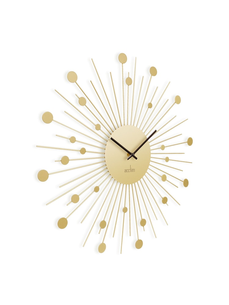 Acctim Clocks Matt Brass Brielle 50cm Starburst Wall Clock - Image 2 of 3