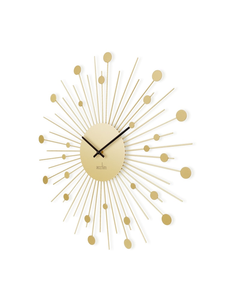 Acctim Clocks Matt Brass Brielle 50cm Starburst Wall Clock - Image 3 of 3