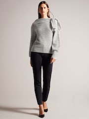 Ted Baker Grey Larbow Statement Bow Sweater - Image 3 of 6