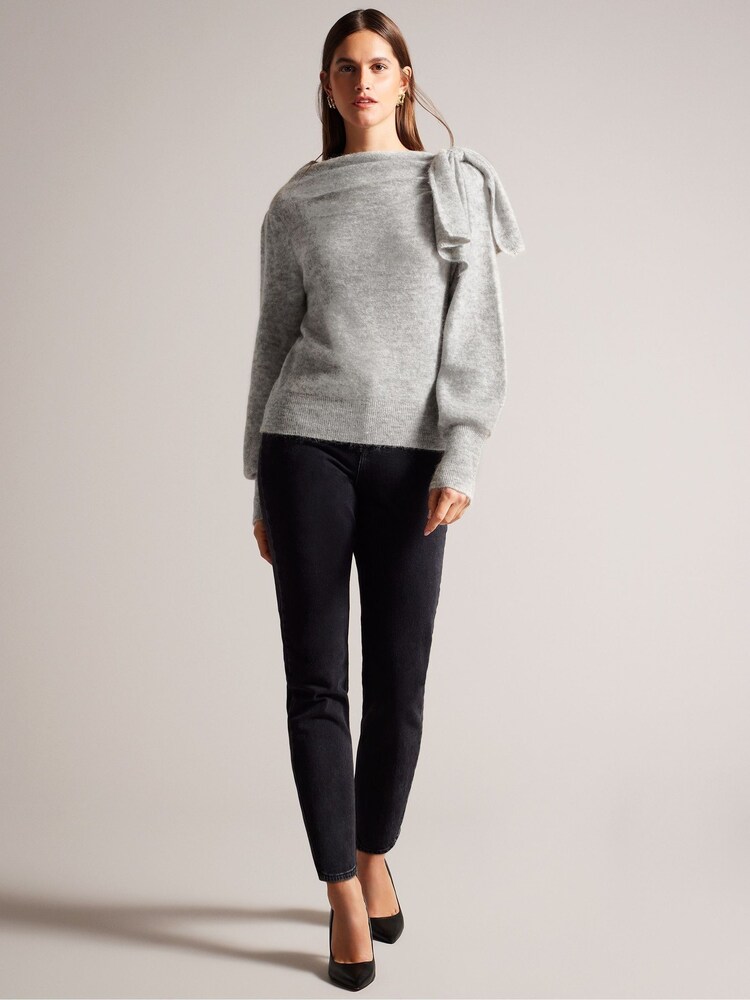 Ted Baker Grey Larbow Statement Bow Sweater - Image 3 of 6