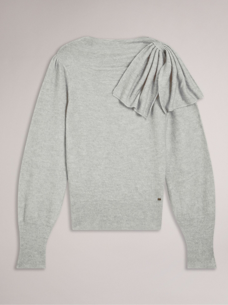 Ted Baker Grey Larbow Statement Bow Sweater - Image 5 of 6