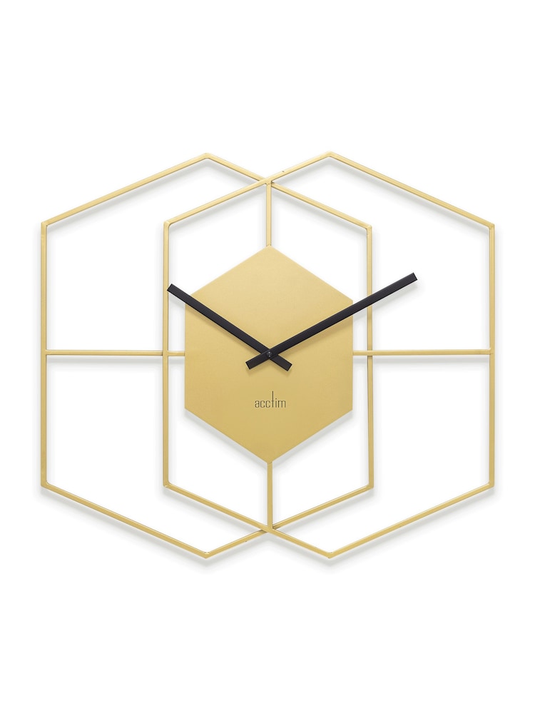 Acctim Clocks Matt Brass Addison 55cm Wall Clock - Image 2 of 4