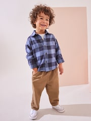 Blue/Navy Check Shirt Long Sleeve Check 100% Cotton Shirt (3mths-7yrs) - Image 2 of 7