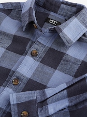 Blue/Navy Check Shirt Long Sleeve Check 100% Cotton Shirt (3mths-7yrs) - Image 7 of 7