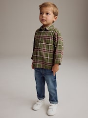 Green Check Long Sleeve Check 100% Cotton Shirt (3mths-7yrs) - Image 2 of 7