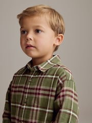 Green Check Long Sleeve Check 100% Cotton Shirt (3mths-7yrs) - Image 4 of 7