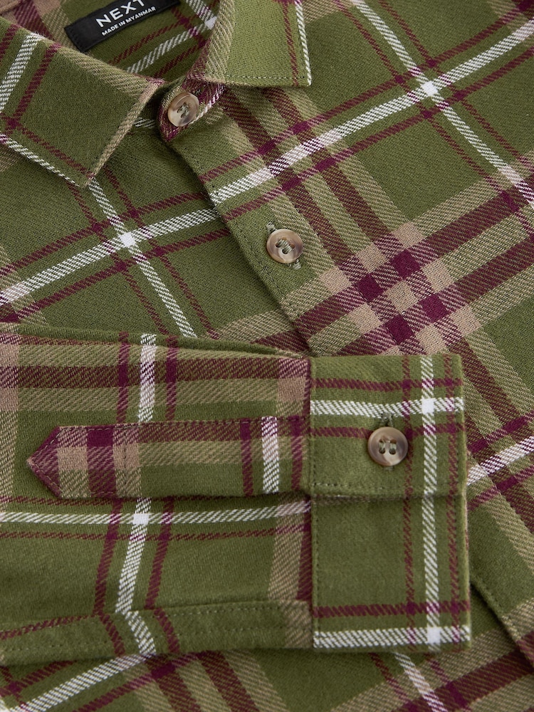 Green Check Long Sleeve Check 100% Cotton Shirt (3mths-7yrs) - Image 7 of 7