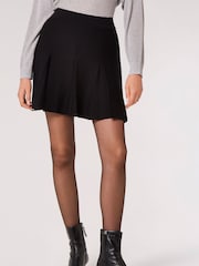 Apricot Black Knitted Pleat Detail Black Skirt - Image 1 of 4