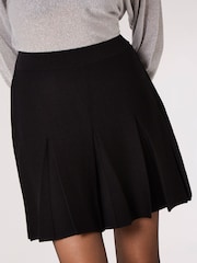 Apricot Black Knitted Pleat Detail Black Skirt - Image 4 of 4
