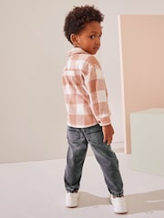 Rdečerjava/rjava - dolg rokav; z dolgimi rokavi Check 100% Cotton Shirt (3mths-7yrs) - Slika 3 iz 7