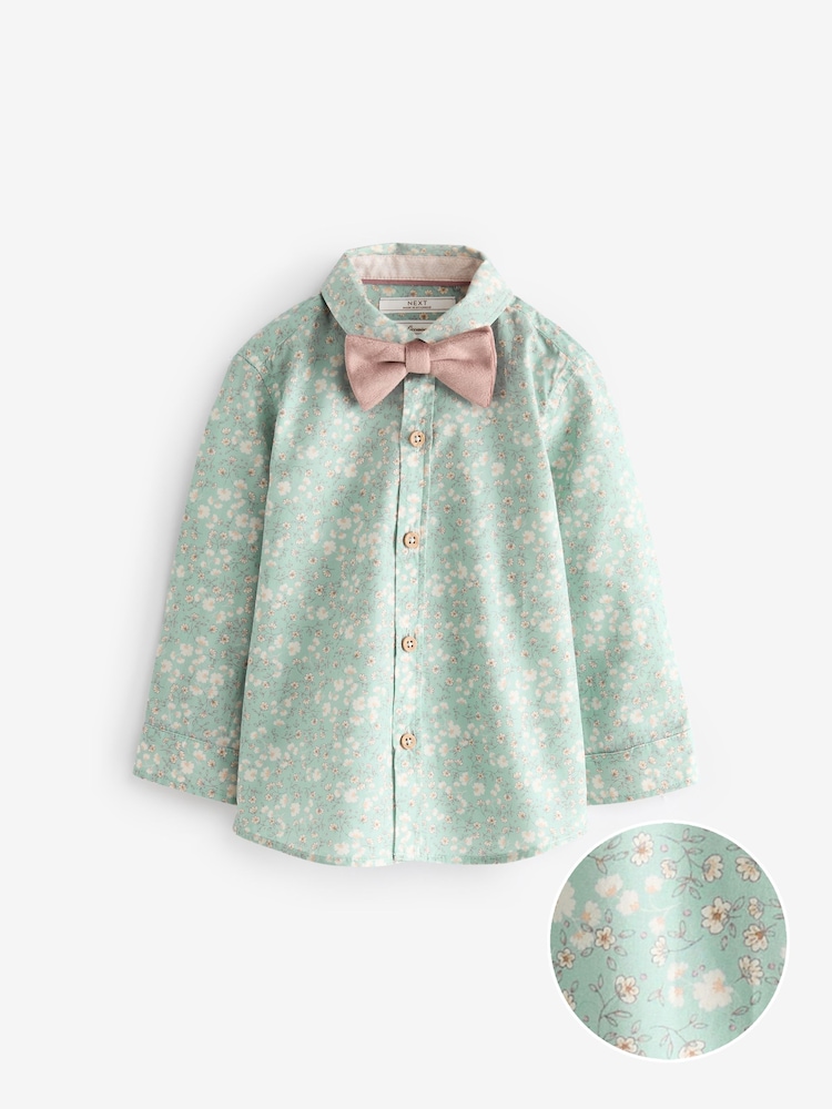 Mineral 100% Cotton Long Sleeve Shirt And Bow Tie Set (3mths-7yrs) - Image 1 of 7