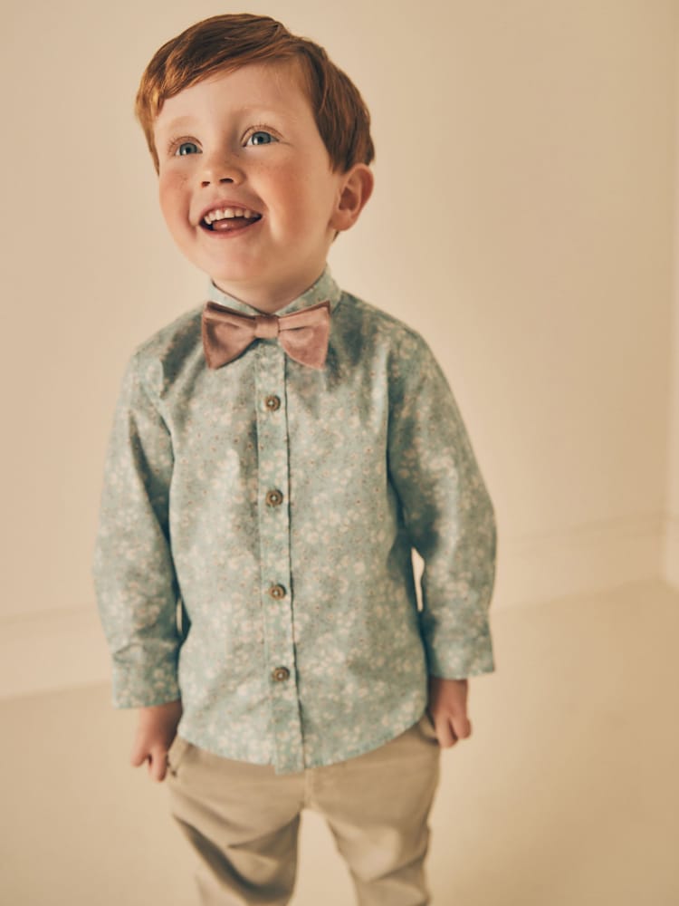 Mineral 100% Cotton Long Sleeve Shirt And Bow Tie Set (3mths-7yrs) - Image 2 of 7