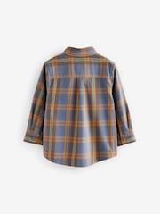 Blue/Yellow Character Pocket shirt Long Sleeve Check 100% Cotton Shirt (3mths-7yrs) - Image 5 of 8