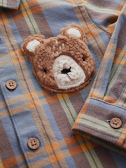 Blue/Yellow Character Pocket shirt Long Sleeve Check 100% Cotton Shirt (3mths-7yrs) - Image 6 of 8