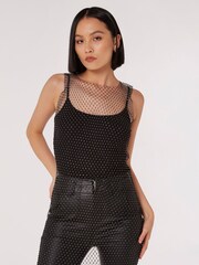 Apricot Black Diamante Mesh Vest - Image 3 of 4