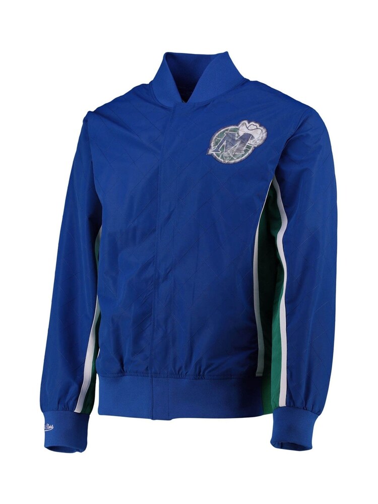 Fanatics Blue NBA Dallas Mavericks Mitchell and Ness 75th Anniversary Warm Up Jacket - Image 2 of 3 Fanatics Blue NBA Dallas Mavericks Mitchell and Ness 75th Anniversary Warm Up Jacket - Image 2 of 3