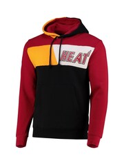 Fanatics Red NBA Miami Heat Mitchell & Ness Colourblock Hoodie - Image 2 of 3