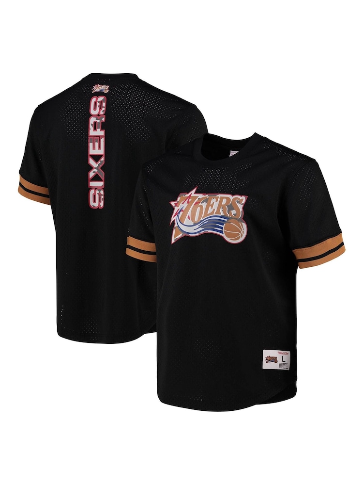 Fanatics NBA Philadelphia 76ers Mesh Crew Neck Black T-Shirt - Image 1 of 3 Fanatics NBA Philadelphia 76ers Mesh Crew Neck Black T-Shirt - Image 1 of 3