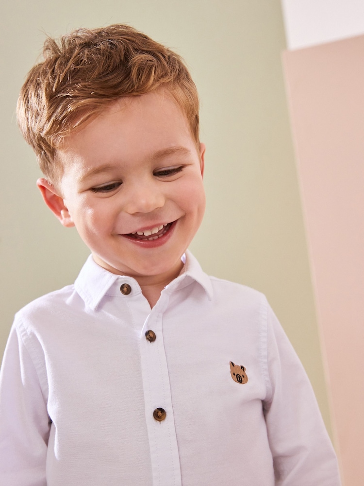 White Character Long Sleeve Oxford Shirt (3mths-7yrs) - Image 4 of 7