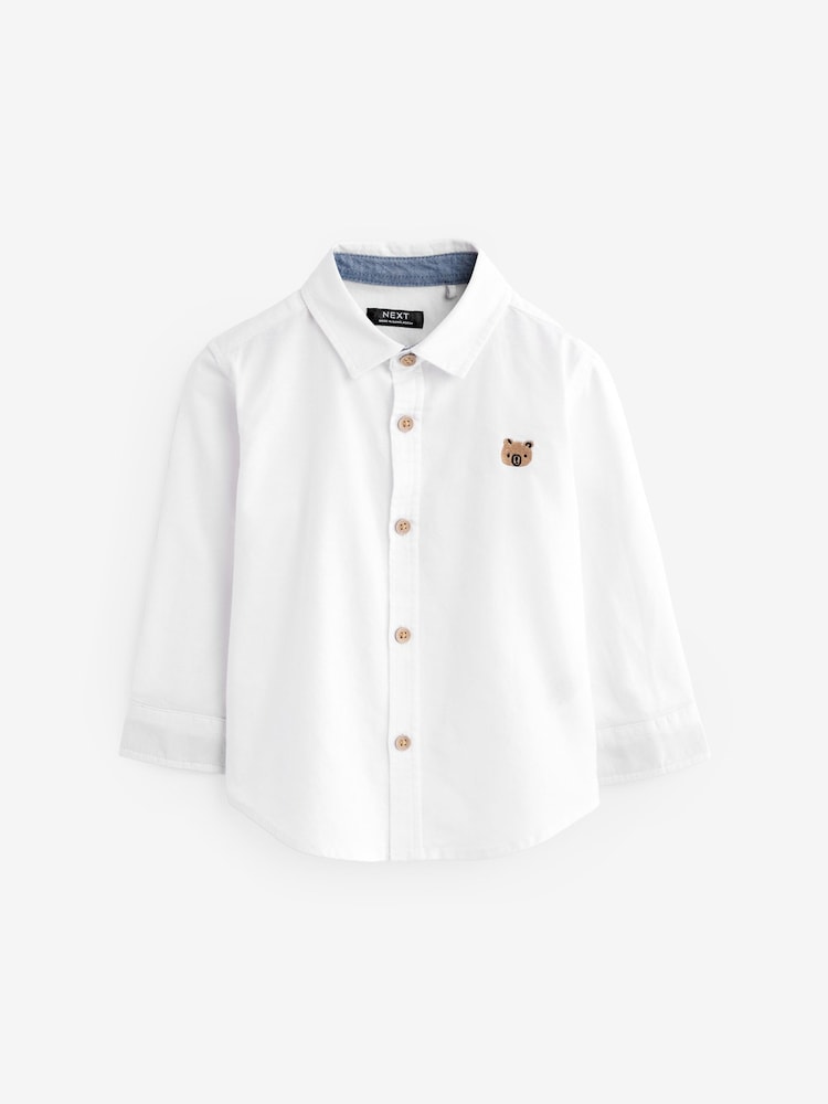 White Character Long Sleeve Oxford Shirt (3mths-7yrs) - Image 5 of 7