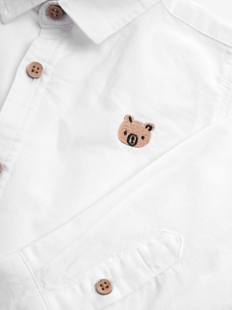 White Character Long Sleeve Oxford Shirt (3mths-7yrs) - Image 7 of 7