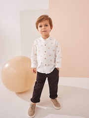 White Bear AOP 100% Cotton Long Sleeve Grandad Collar Printed Shirt (3mths-7yrs) - Image 2 of 8