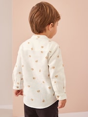 White Bear AOP 100% Cotton Long Sleeve Grandad Collar Printed Shirt (3mths-7yrs) - Image 3 of 8