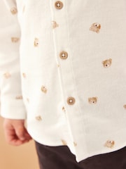 White Bear AOP 100% Cotton Long Sleeve Grandad Collar Printed Shirt (3mths-7yrs) - Image 4 of 8