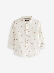 White Bear AOP 100% Cotton Long Sleeve Grandad Collar Printed Shirt (3mths-7yrs) - Image 6 of 8