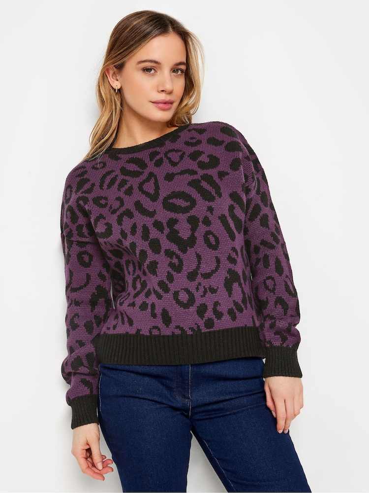 M&Co Pink Petite Bold Pink Print Jumper - Image 1 of 9