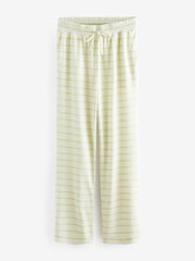 Lime Green Stripe Linen Blend Vest Pyjamas - Image 8 of 9