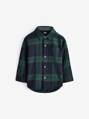 Green Tartan Check Plain Long Sleeve Check 100% Cotton Shirt (3mths-7yrs) - Image 4 of 4