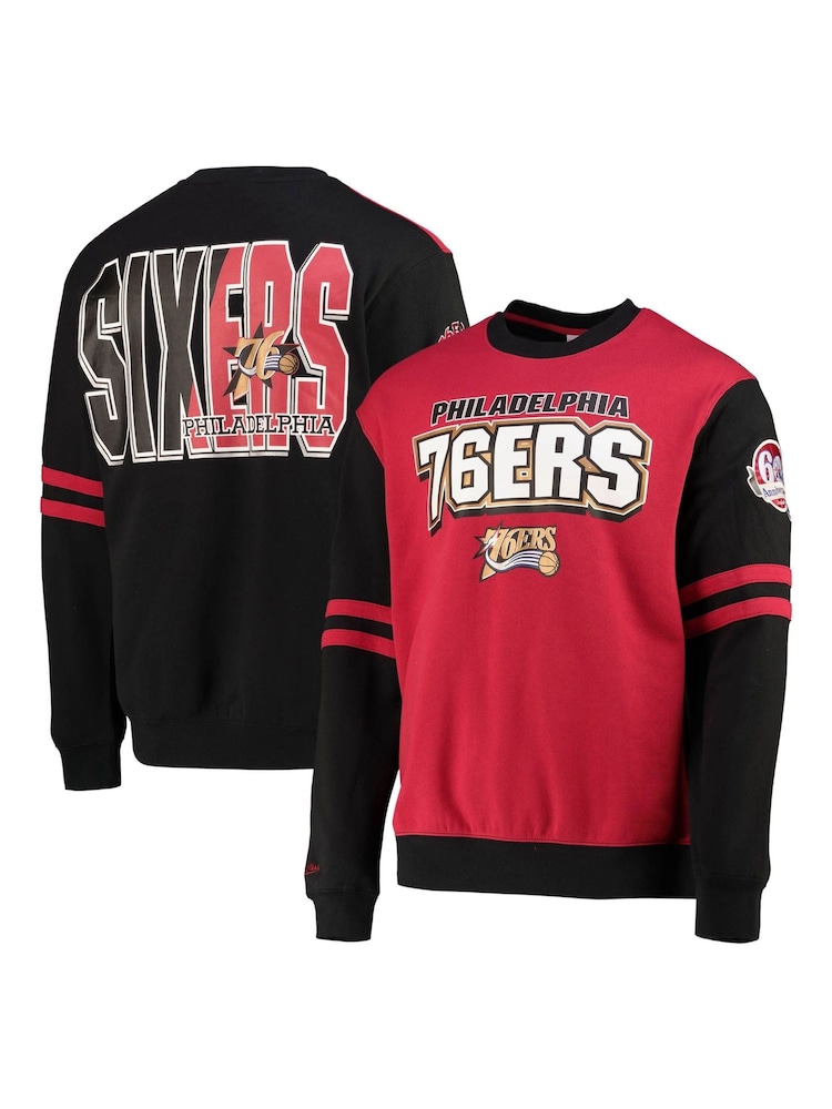 Fanatics Red NBA Philadelphia 76ers All-Over Crew 2.0 Scarlet Sweat Top - Image 1 of 3