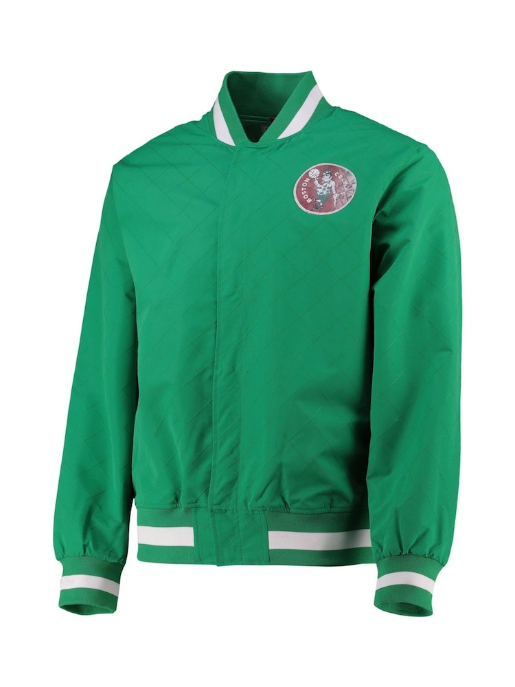 Fanatics Green NBA Boston Celtics Mitchell and Ness 75th Anniversary Warm Up Jacket - Image 2 of 3 Fanatics Green NBA Boston Celtics Mitchell and Ness 75th Anniversary Warm Up Jacket - Image 2 of 3