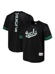Fanatics NBA Milwaukee Bucks Mesh Crew Neck Black T-Shirt - Image 1 of 3