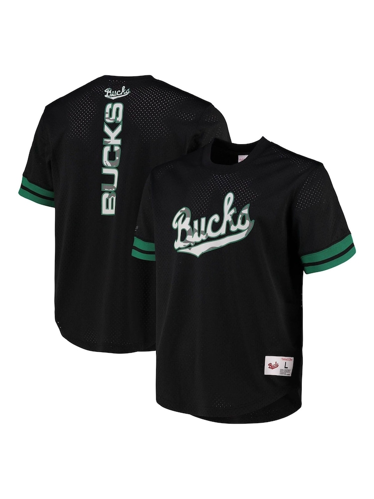 Fanatics NBA Milwaukee Bucks Mesh Crew Neck Black T-Shirt - Image 1 of 3
