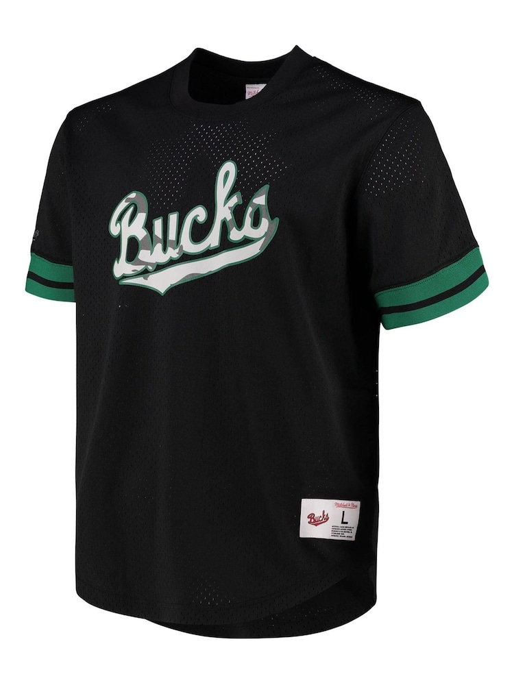 Fanatics NBA Milwaukee Bucks Mesh Crew Neck Black T-Shirt - Image 2 of 3