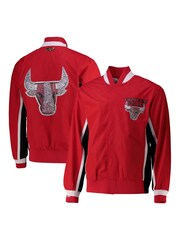 Fanatics Red NBA Chicago Bulls Mitchell & Ness 75th Anniversary Warm Up Jacket - Image 1 of 3