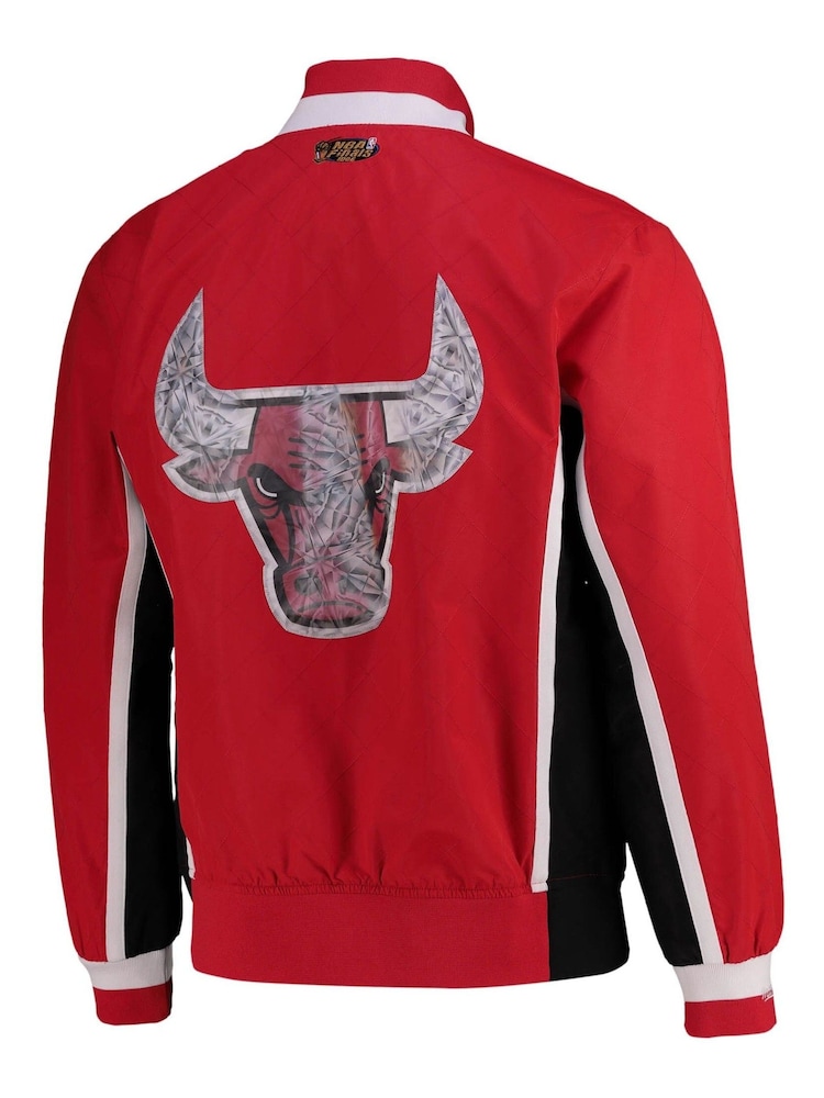 Fanatics Red NBA Chicago Bulls Mitchell & Ness 75th Anniversary Warm Up Jacket - Image 3 of 3