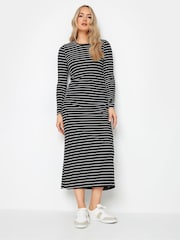 Long Tall Sally Black Long Sleeve Stripe Ribbed Dress - Image 2 of 5