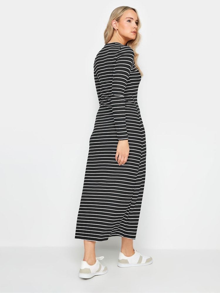 Long Tall Sally Black Long Sleeve Stripe Ribbed Dress - Image 3 of 5