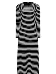 Long Tall Sally Black Long Sleeve Stripe Ribbed Dress - Image 5 of 5