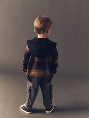 Brown Check Shirt & Smiley T-Shirt 100% Cotton Long Sleeve Check Shirt and T-Shirt Set (3mths-7yrs) - Image 2 of 7
