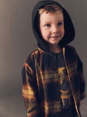 Brown Check Shirt & Smiley T-Shirt 100% Cotton Long Sleeve Check Shirt and T-Shirt Set (3mths-7yrs) - Image 3 of 7