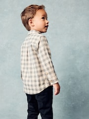 Neutral/Grey Scandi Check Character Long Sleeve Check 100% Cotton Shirt (3mths-7yrs) - Image 2 of 3