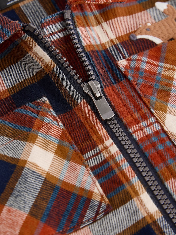Orange Check Long Sleeve Check 100% Cotton Shirt (3mths-7yrs) - Image 10 of 10