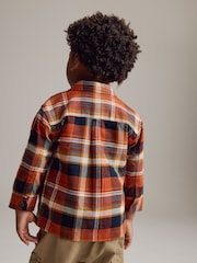 Orange Check Long Sleeve Check 100% Cotton Shirt (3mths-7yrs) - Image 3 of 10